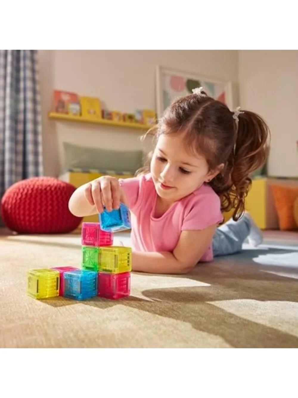 9-Piece Magnetic Building Set - MicroMAGS Cubes for Creative Construction Fun